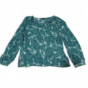 Ann Taylor Teal Paisley Blouse